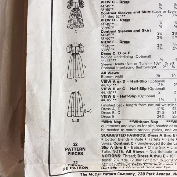 Vintage‎ 1985 McCall's Sewing Pattern 9625 Women's/Misses Formal Dress Size 6 - Picture 8 of 13